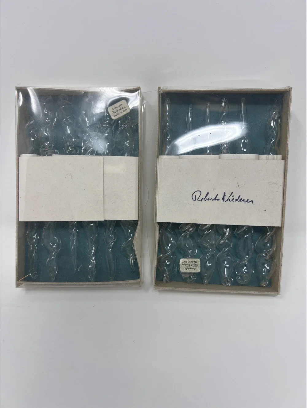 Vintage Roberto Niederer hand-blown glass icicle ornaments